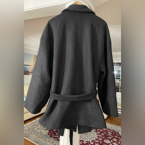 Gap women’s black 50% wool Wrap Coat with belt, size X-large tall - Picture 2 of 5